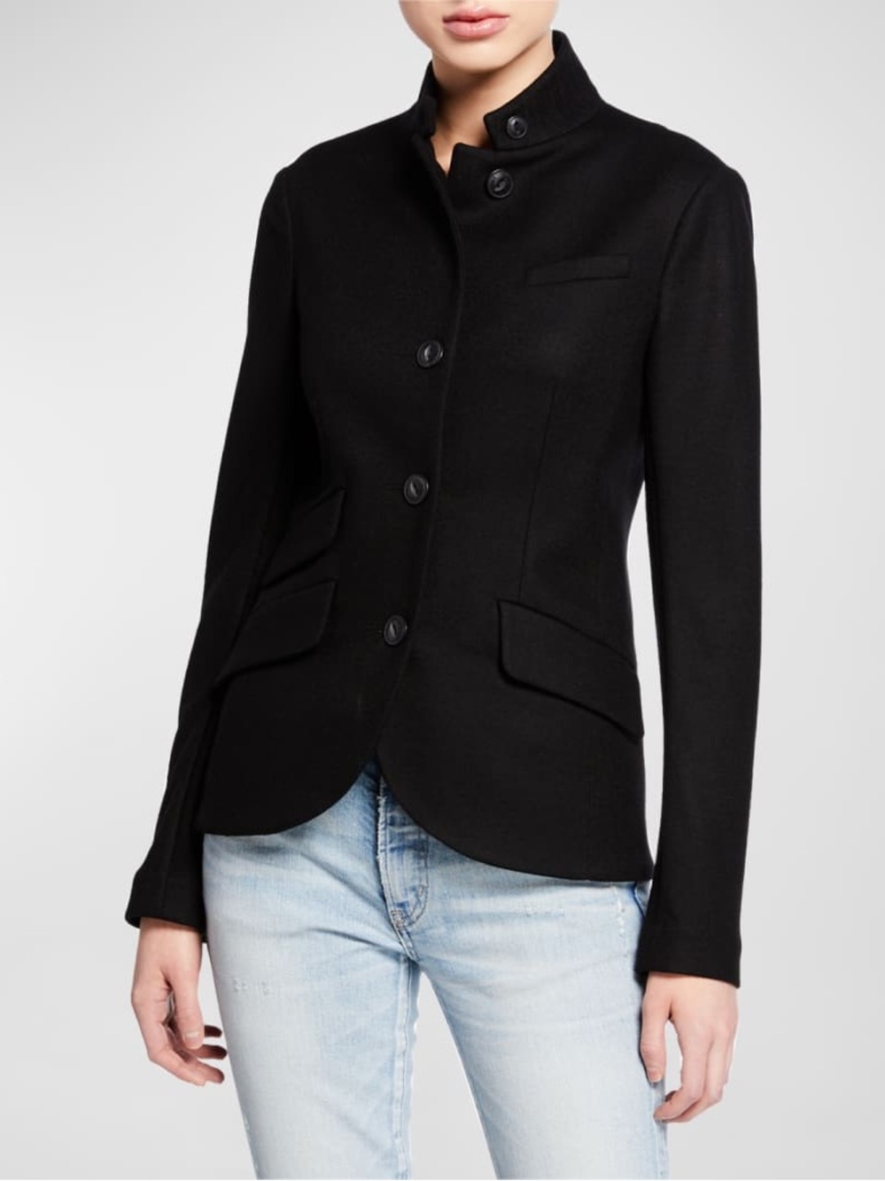 Rag & Bone Slade Wool Blazer Black Japanese Fabric